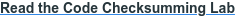 Read the Code Checksumming Lab